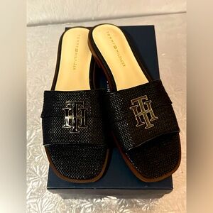 Tommy Hilfiger Black Slide Sandals for Women